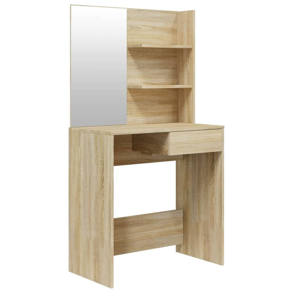 Vidaxl Toaletný stolík so zrkadlom dub sonoma 74,5x40x141 cm